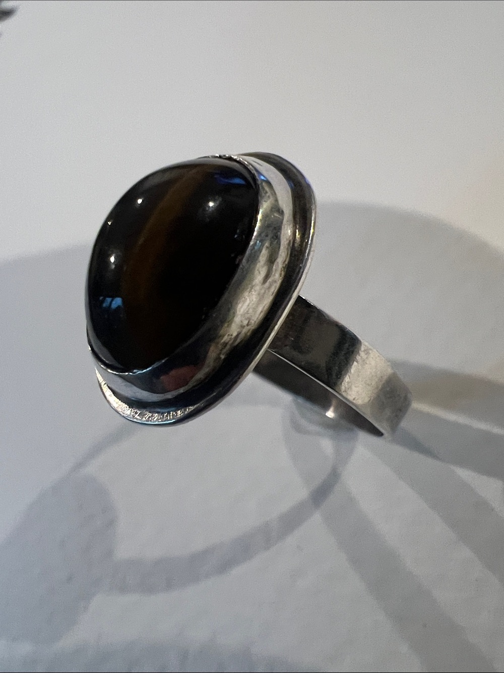 Handmade Sterling Silver Tigers Eye Ring - Picture 3 of 4